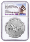 COLLECTABLE &#8211; 2019-P Australia 1oz Silver Nugget $1 Coin MS70 First Release