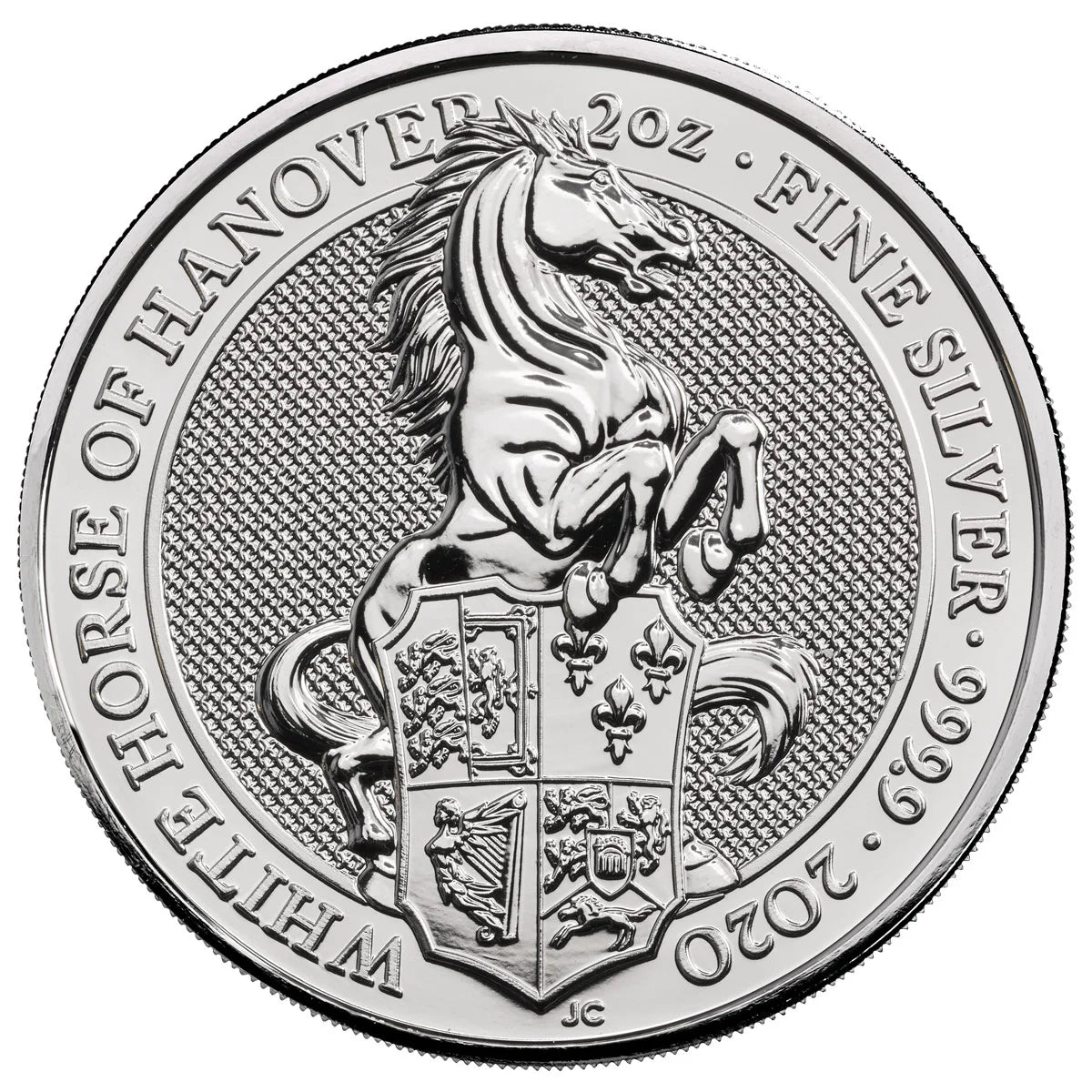 2020 GREAT BRITAIN 2oz SILVER QUEEN’S BEASTS – WHITE HORSE of HANOVER £5 COIN GEM BU