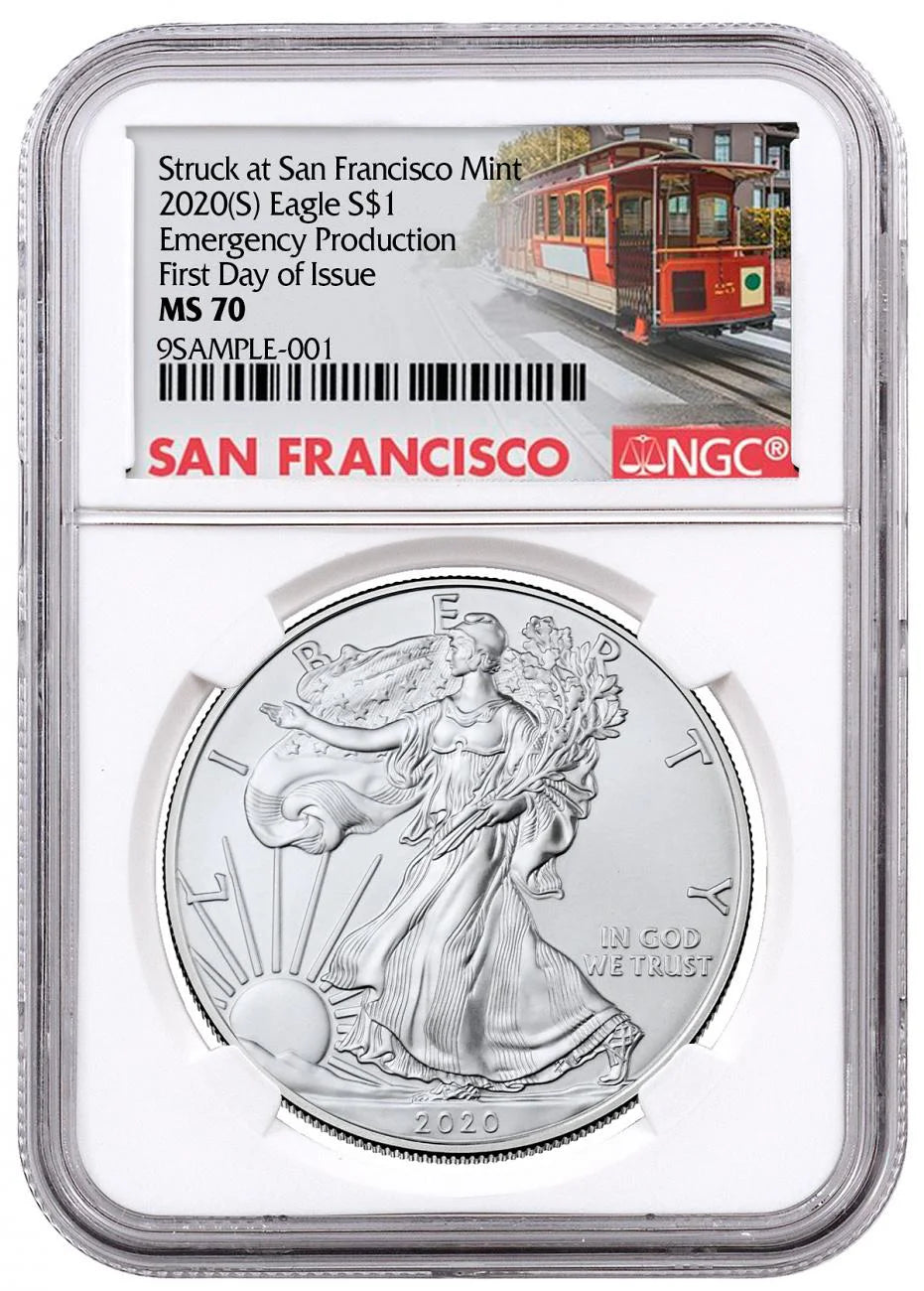 2020-(S) 1oz American Silver Eagle MS70 San Francisco Mint Emergency Production