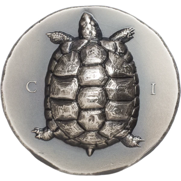 2020 5 oz TORTOISE Silver Coin MS 70 $25 – Cook Islands – US