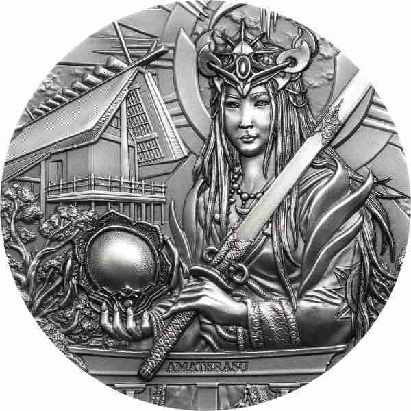 2021 Cook Islands AMATERASU – Gods of the World 3 oz Silver Coin MS 70 – EU