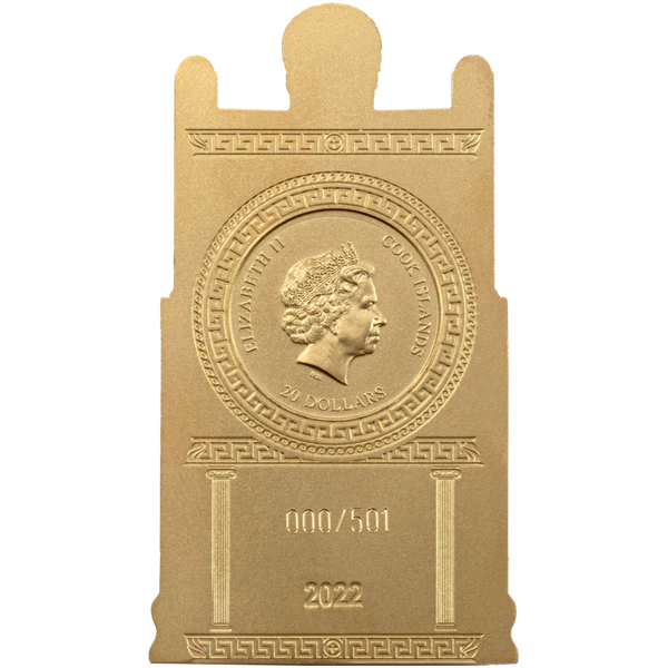 2022 Zeus - Father of the Gods Gilt Cook Is. Gold Plated 3 oz Silver $20 MS 70 Coin - UK