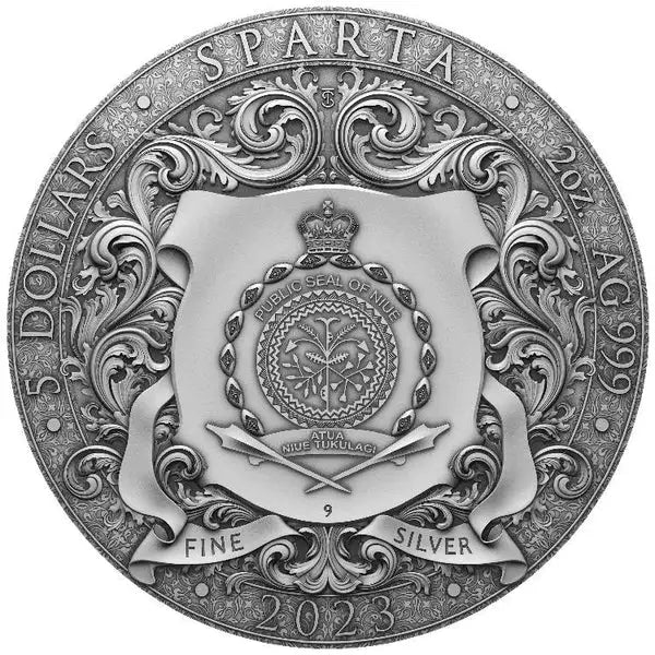 2023 Niue SPARTA – SPARTAN WARRIORS 2 oz Silver Coin – US