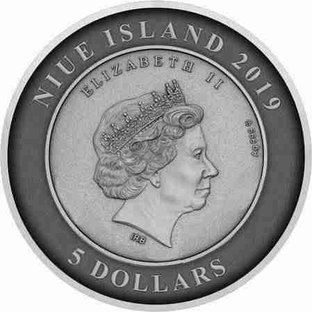 2019 Niue ATLANTIS – THE SUNKEN CITY Convex 2 oz Silver Coin – UK