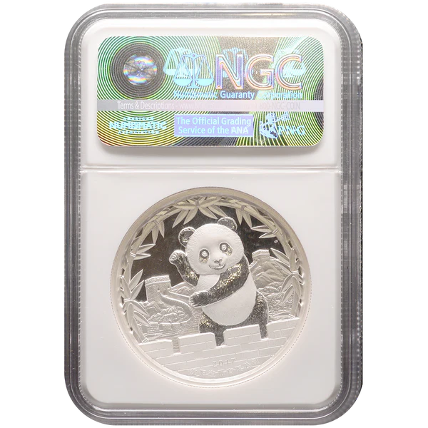 2017 Rooster With Treasure Lunar Series China Silver Coin Official Panda Issue pf70 Antiqued Reverse - US