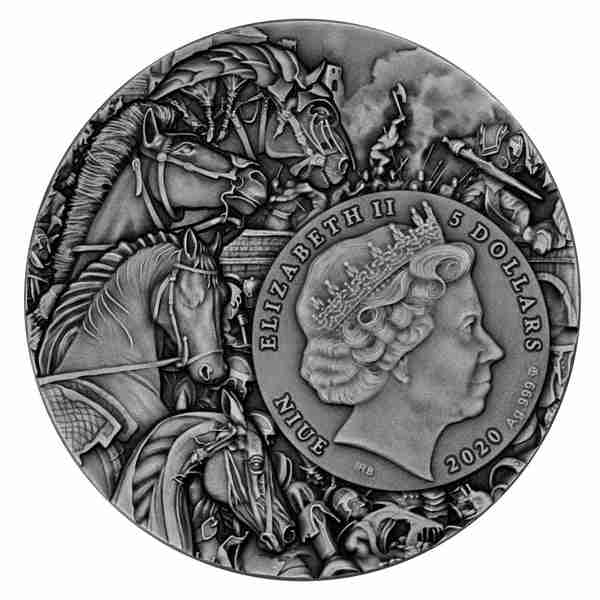 2020 2 oz BLACK HORSE Silver Coin MS 70 Four Horsemen of the Apocalypse - NIue - US