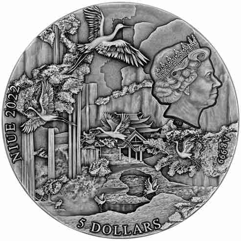 2022 2 oz ZHANG GUOLAO Silver Coin MS 70 The Immortal Eight – Niue – US